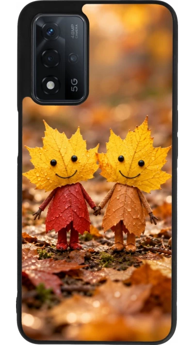 Coque OPPO A93s 5G - Silicone rigide noir Autumn 26 Couple of leaves