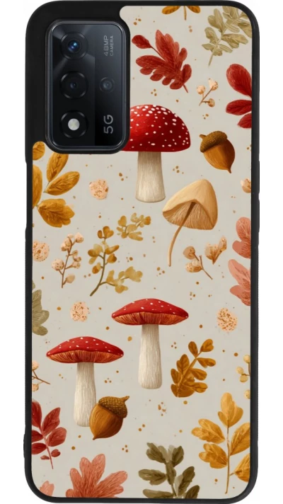 Coque OPPO A93s 5G - Silicone rigide noir Autumn 26 Mushrooms and leaves