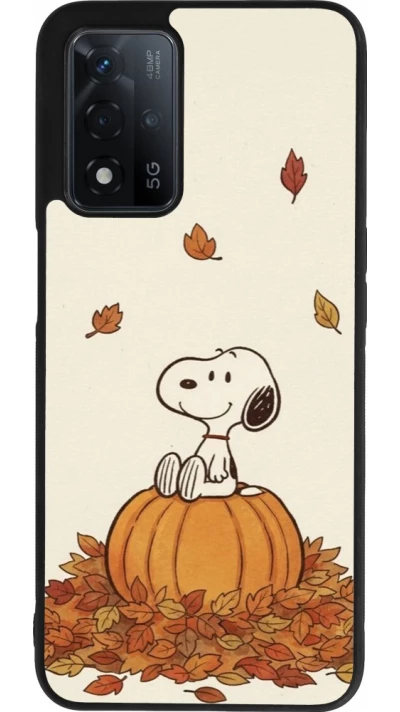 Coque OPPO A93s 5G - Silicone rigide noir Autumn 26 Snoopy autumn