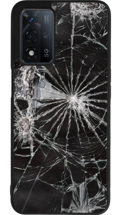OPPO A93s 5G Case Hülle - Silikon schwarz Broken Screen