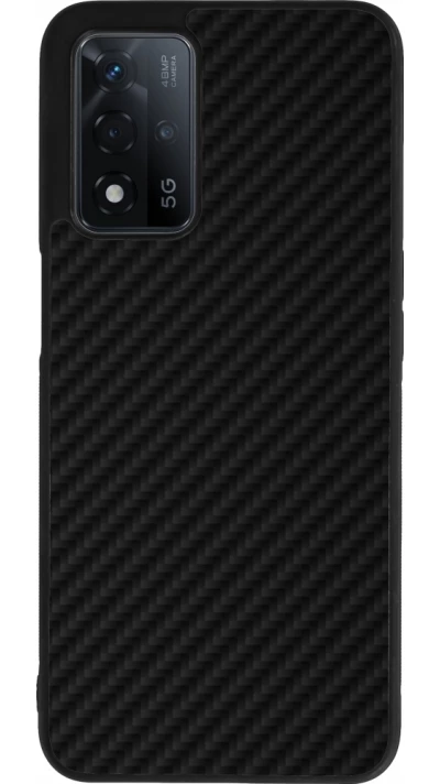 OPPO A93s 5G Case Hülle - Silikon schwarz Carbon Basic