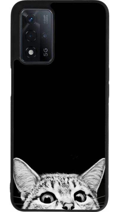 OPPO A93s 5G Case Hülle - Silikon schwarz Cat Looking Up Black