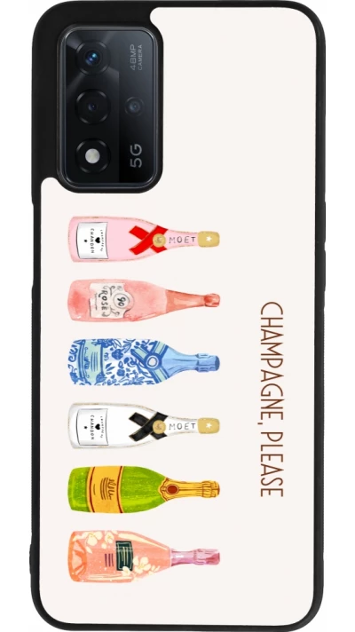 OPPO A93s 5G Case Hülle - Silikon schwarz Champagne Please