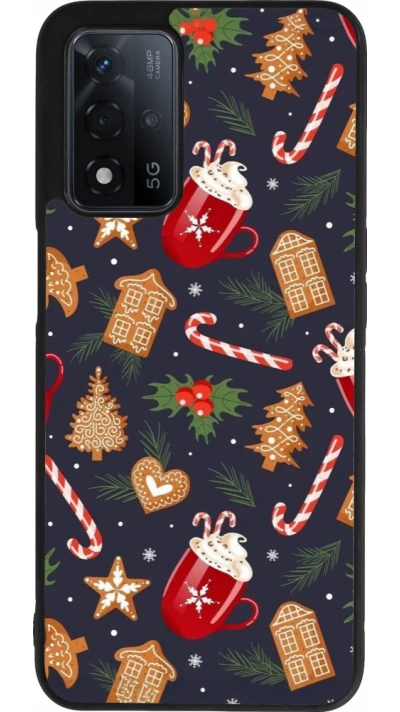 OPPO A93s 5G Case Hülle - Silikon schwarz Christmas 25 Pattern Gingerbread House