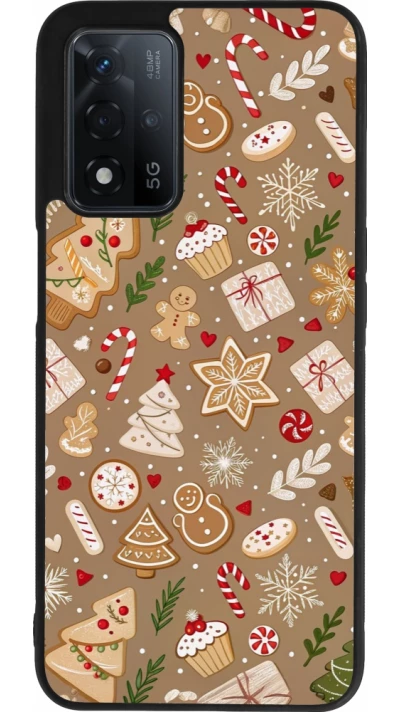 OPPO A93s 5G Case Hülle - Silikon schwarz Christmas 25 Pattern Ginger Cookie