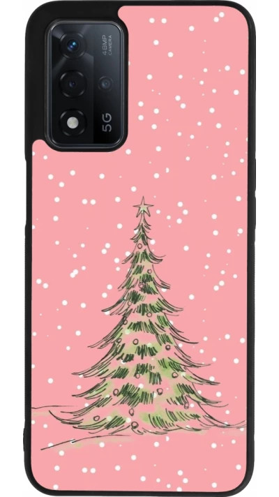 OPPO A93s 5G Case Hülle - Silikon schwarz Christmas 25 Pink Tree