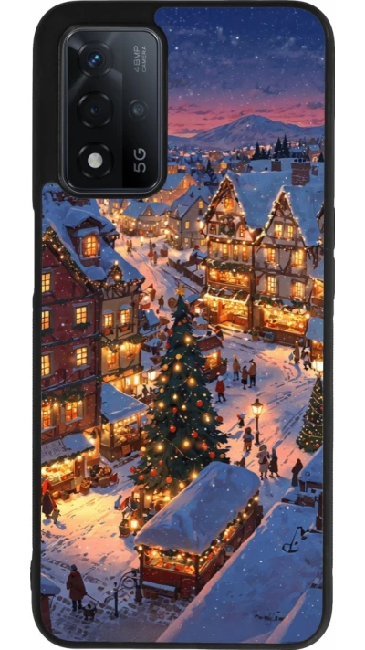 OPPO A93s 5G Case Hülle - Silikon schwarz Christmas 25 Xmas Village