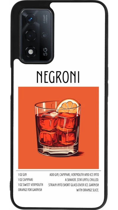 OPPO A93s 5G Case Hülle - Silikon schwarz Cocktail Rezept Negroni