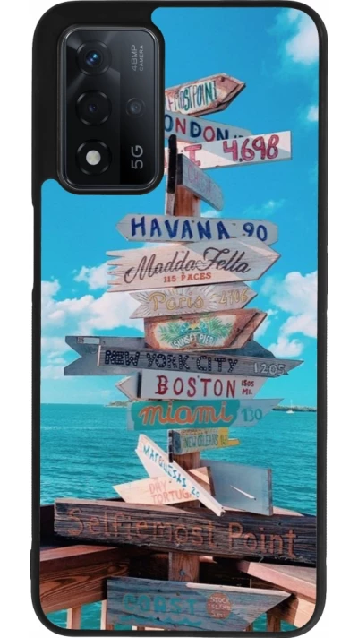 OPPO A93s 5G Case Hülle - Silikon schwarz Cool Cities Directions