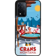 Coque OPPO A93s 5G - Silicone rigide noir Crans-Montana Mountain Jacuzzi