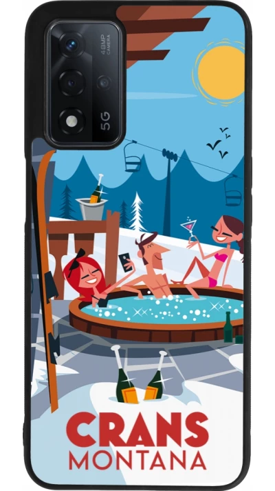 OPPO A93s 5G Case Hülle - Silikon schwarz Crans-Montana Mountain Jacuzzi
