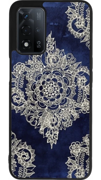OPPO A93s 5G Case Hülle - Silikon schwarz Cream Flower Moroccan