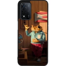 Coque OPPO A93s 5G - Silicone rigide noir Dancing frog DTMF