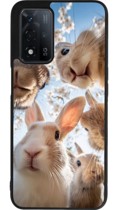 OPPO A93s 5G Case Hülle - Silikon schwarz Easter 2026 Rabbits