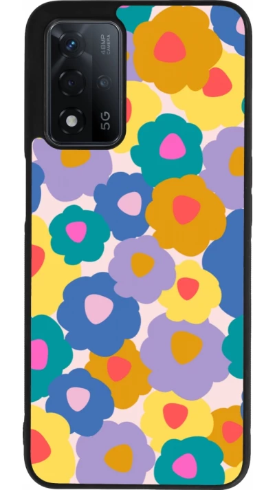 OPPO A93s 5G Case Hülle - Silikon schwarz Easter 2024 flower power