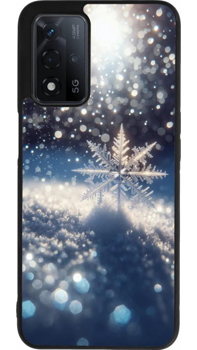 Coque OPPO A93s 5G - Silicone rigide noir Flocon Solaire Éclat