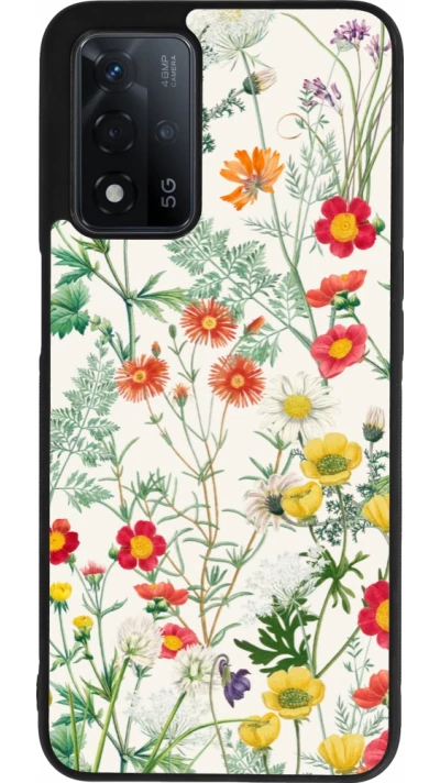 OPPO A93s 5G Case Hülle - Silikon schwarz Flora Botanical Wildlife