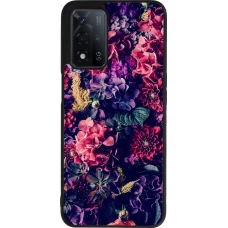 OPPO A93s 5G Case Hülle - Silikon schwarz Flowers Dark