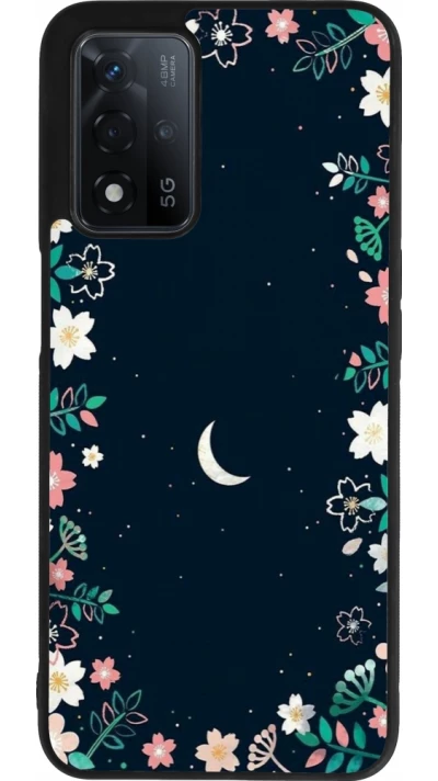 OPPO A93s 5G Case Hülle - Silikon schwarz Flowers space