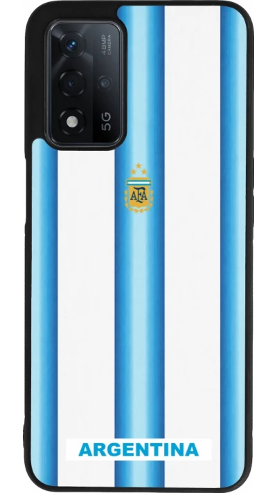 Coque OPPO A93s 5G - Silicone rigide noir Maillot de football Argentine 2026 personnalisable