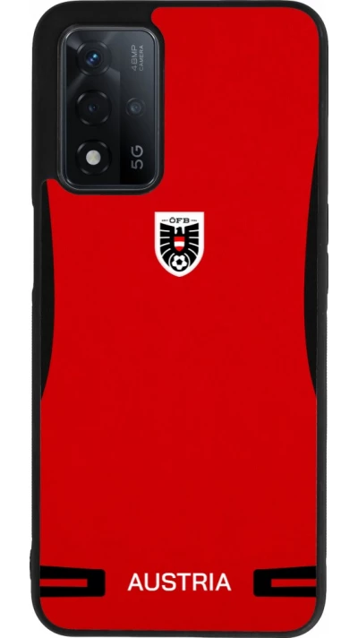 Coque OPPO A93s 5G - Silicone rigide noir Maillot de football Autriche 2026 personnalisable
