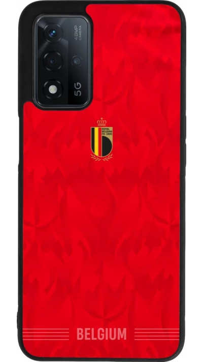 Coque OPPO A93s 5G - Silicone rigide noir Maillot de football Belgique 2026 personnalisable