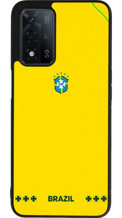 OPPO A93s 5G Case Hülle - Silikon schwarz Brasilien 2026 personalisierbares Fussballtrikot