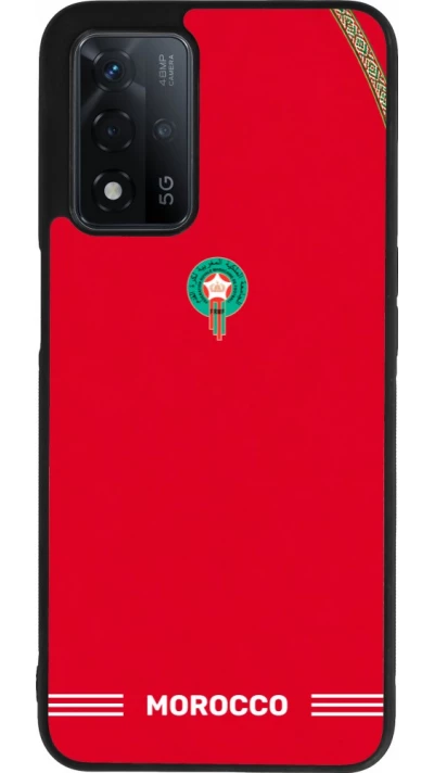 Coque OPPO A93s 5G - Silicone rigide noir Maillot de football Maroc 2026 personnalisable