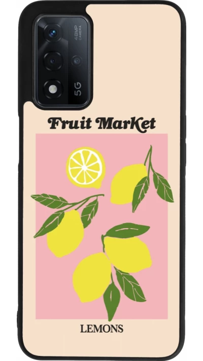 OPPO A93s 5G Case Hülle - Silikon schwarz Fruit market lemons 2026