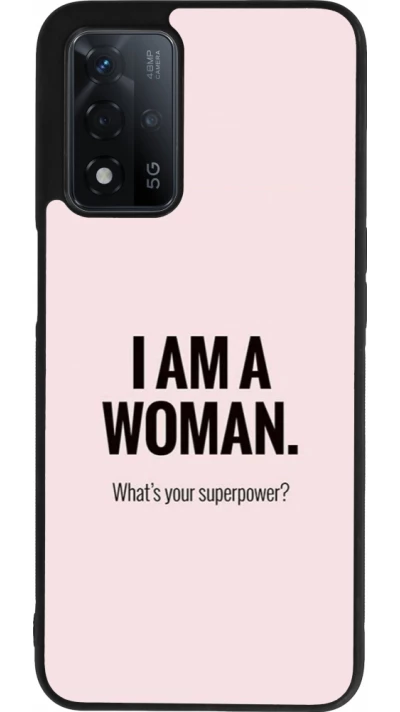 OPPO A93s 5G Case Hülle - Silikon schwarz I am a woman