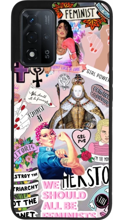 OPPO A93s 5G Case Hülle - Silikon schwarz Girl Power Collage