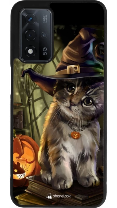 OPPO A93s 5G Case Hülle - Silikon schwarz Halloween 21 Witch cat