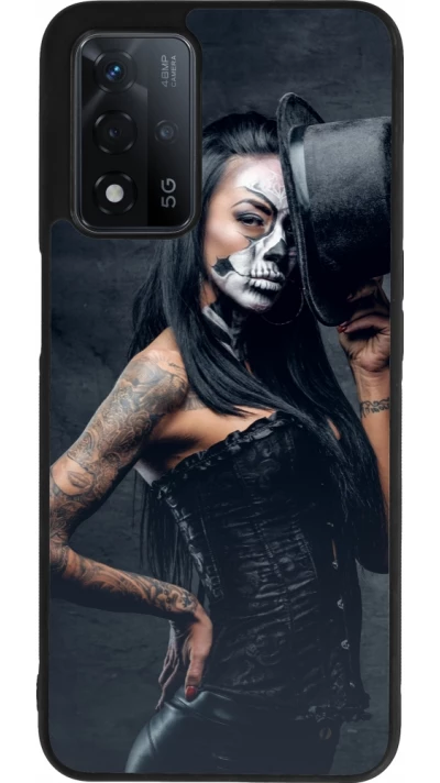 OPPO A93s 5G Case Hülle - Silikon schwarz Halloween 22 Tattooed Girl