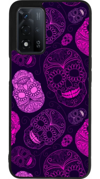 OPPO A93s 5G Case Hülle - Silikon schwarz Halloween 2023 pink skulls