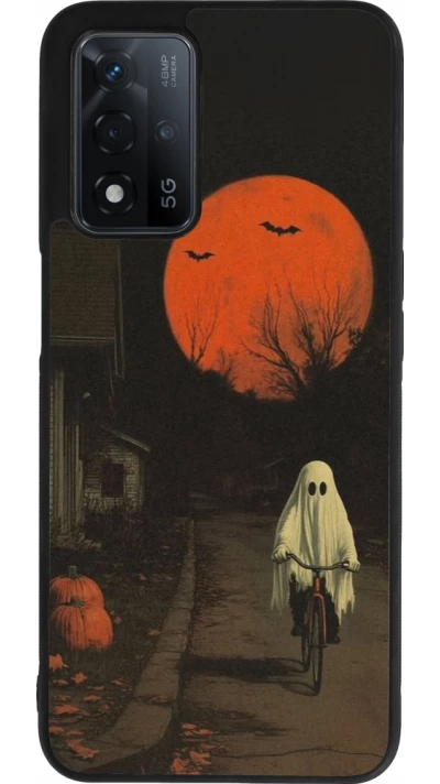OPPO A93s 5G Case Hülle - Silikon schwarz Halloween 2025 Ghost on a bicycle