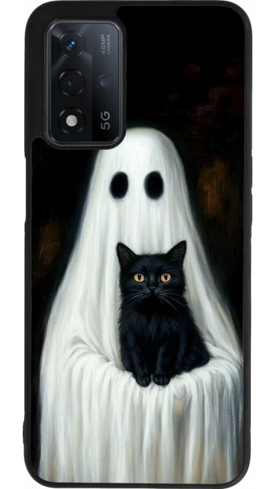 OPPO A93s 5G Case Hülle - Silikon schwarz Halloween 2025 Ghost with black cat