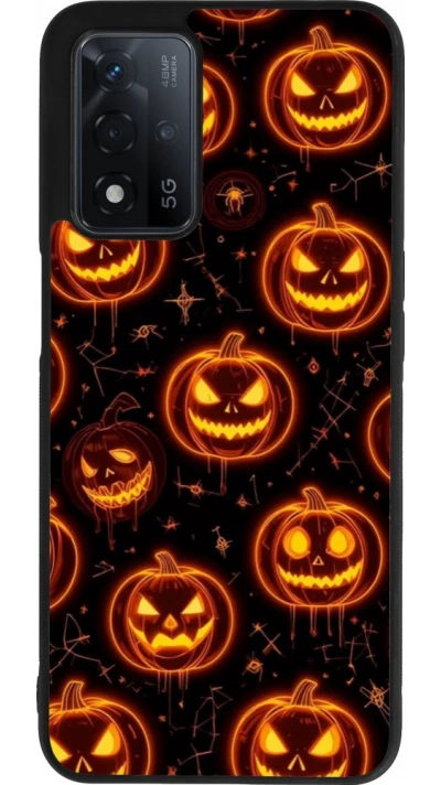 OPPO A93s 5G Case Hülle - Silikon schwarz Halloween 2026 Pattern Pumpkins