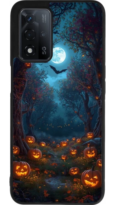 OPPO A93s 5G Case Hülle - Silikon schwarz Halloween 2026 Road of Pumpkins