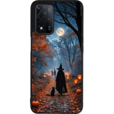 OPPO A93s 5G Case Hülle - Silikon schwarz Halloween 2026 Witch with a cat