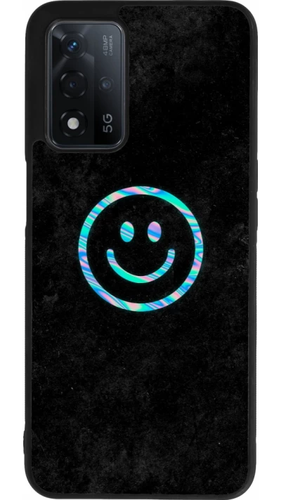 OPPO A93s 5G Case Hülle - Silikon schwarz Happy smiley irisirt