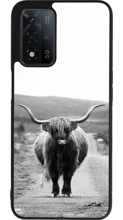 OPPO A93s 5G Case Hülle - Silikon schwarz Highland cattle