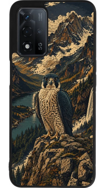 Coque OPPO A93s 5G - Silicone rigide noir Linocut Faucun pèlerin