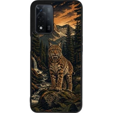 OPPO A93s 5G Case Hülle - Silikon schwarz Linocut Luchs