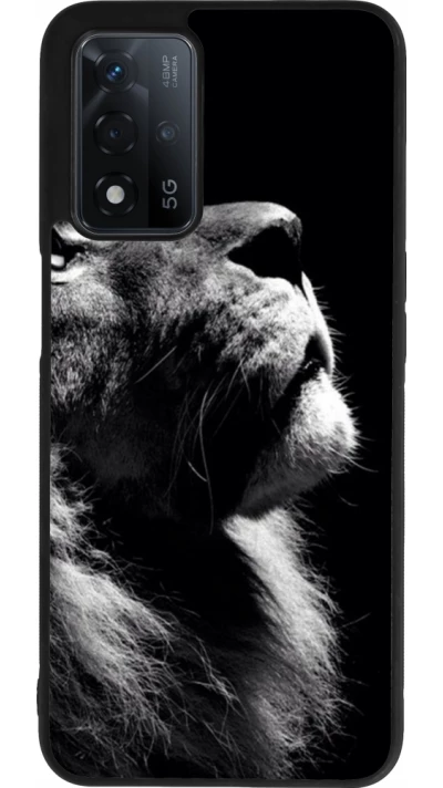 OPPO A93s 5G Case Hülle - Silikon schwarz Lion looking up