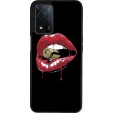 OPPO A93s 5G Case Hülle - Silikon schwarz Lips bullet