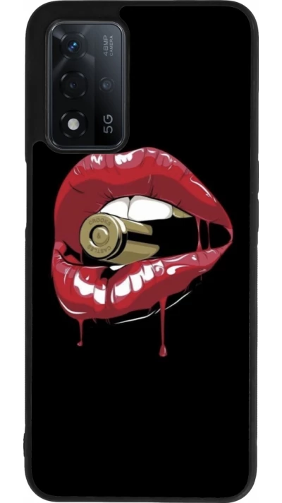 OPPO A93s 5G Case Hülle - Silikon schwarz Lips bullet