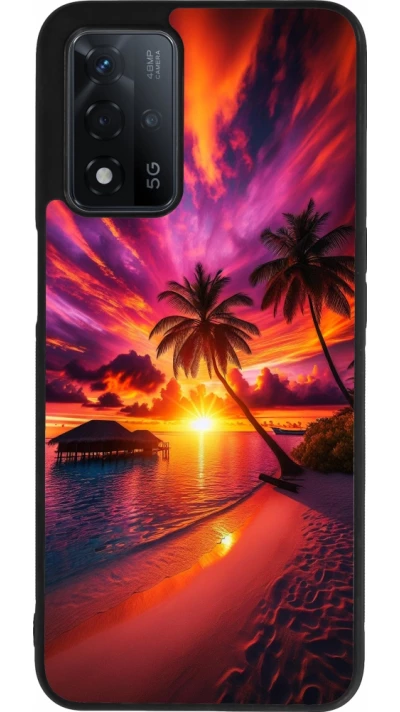 OPPO A93s 5G Case Hülle - Silikon schwarz Malediven Abenddämmerung Glückseligkeit