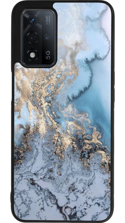 OPPO A93s 5G Case Hülle - Silikon schwarz Marble 04