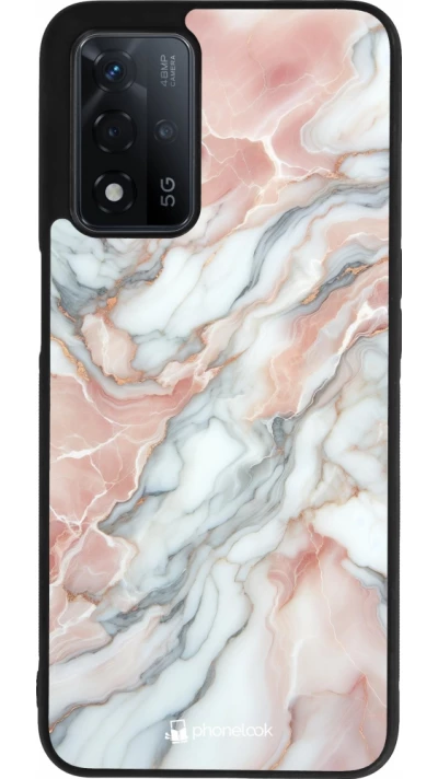 OPPO A93s 5G Case Hülle - Silikon schwarz Rosa Leuchtender Marmor