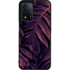 OPPO A93s 5G Case Hülle - Silikon schwarz Purple Light Leaves